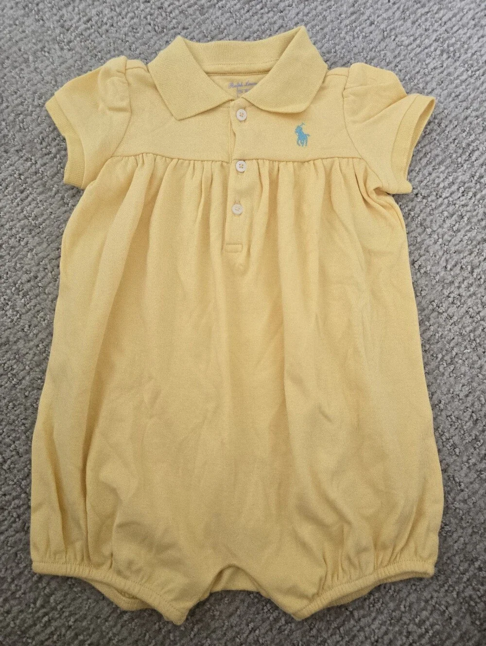 Ralph Lauren Yellow Polo Romper for Baby